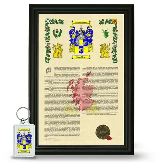 Spaulding Framed Armorial History and Keychain - Black