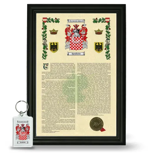Sponhaim Framed Armorial History and Keychain - Black