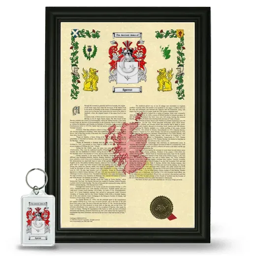 Sprent Framed Armorial History and Keychain - Black