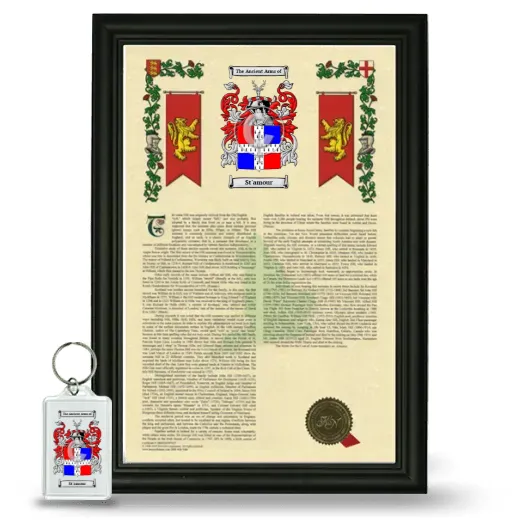 St'amour Framed Armorial History and Keychain - Black