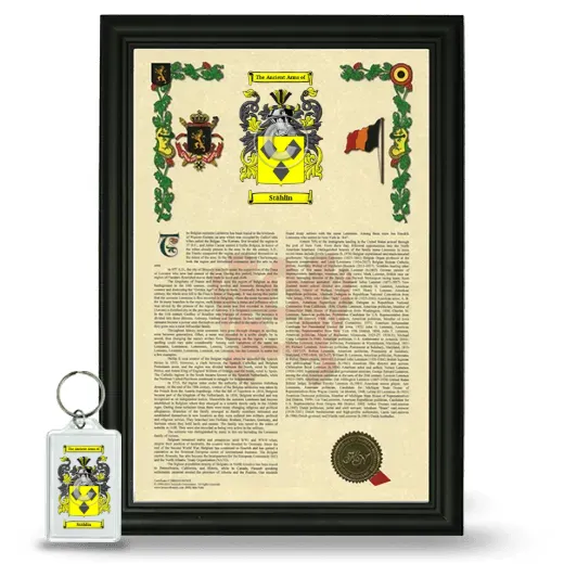 Stählin Framed Armorial History and Keychain - Black