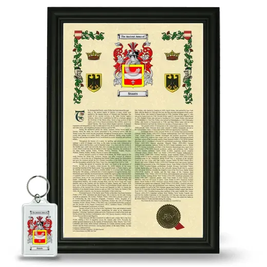 Staats Framed Armorial History and Keychain - Black