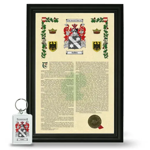 Staben Framed Armorial History and Keychain - Black