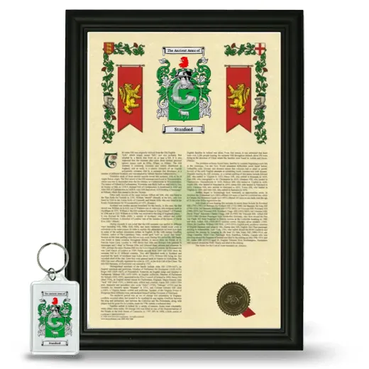 Stanford Framed Armorial History and Keychain - Black