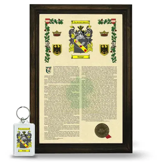 Stange Framed Armorial History and Keychain - Brown