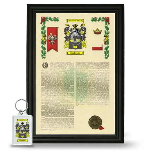 Stankewicz Framed Armorial History and Keychain - Black
