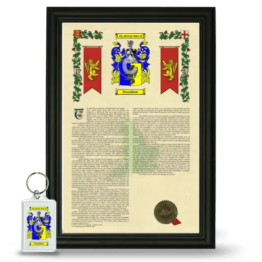 Stannbroe Framed Armorial History and Keychain - Black