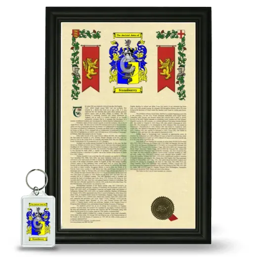 Stannburrey Framed Armorial History and Keychain - Black