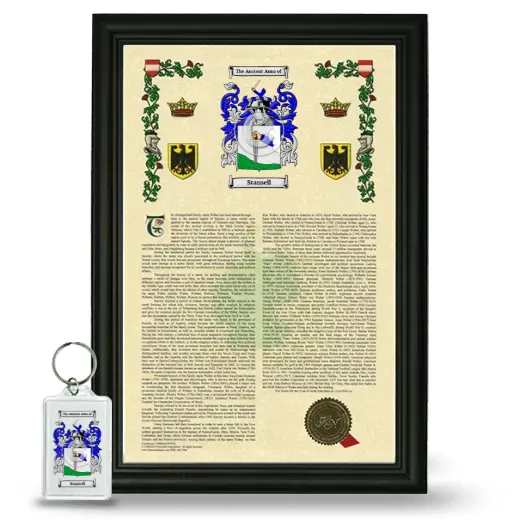 Stansell Framed Armorial History and Keychain - Black