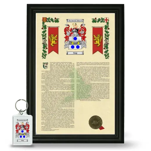 Stap Framed Armorial History and Keychain - Black