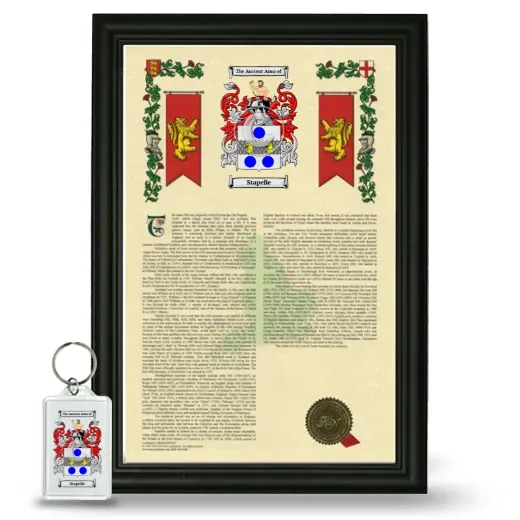 Stapelie Framed Armorial History and Keychain - Black