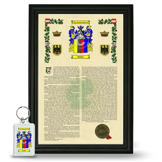 Statler Framed Armorial History and Keychain - Black