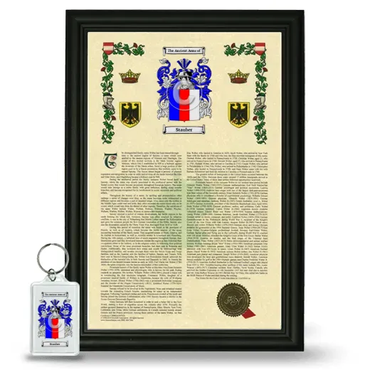 Stauber Framed Armorial History and Keychain - Black