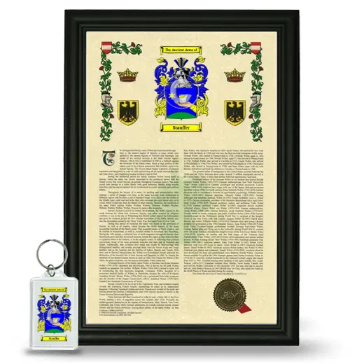 Stauffer Framed Armorial History and Keychain - Black