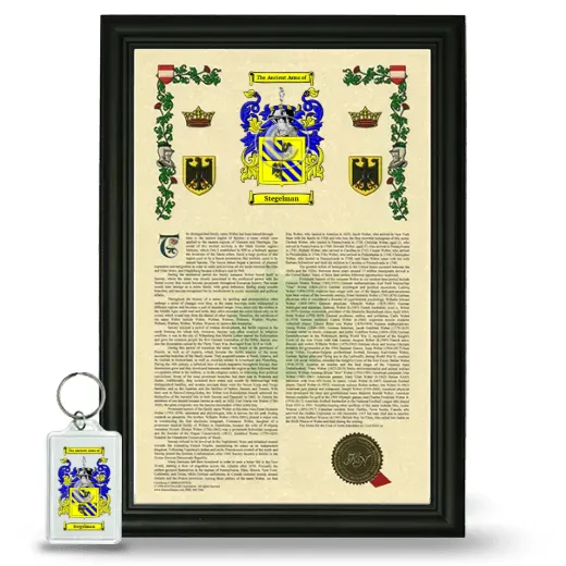 Stegelman Framed Armorial History and Keychain - Black