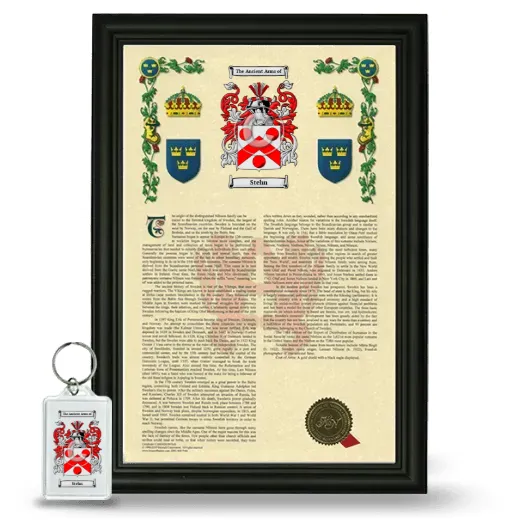 Stehn Framed Armorial History and Keychain - Black