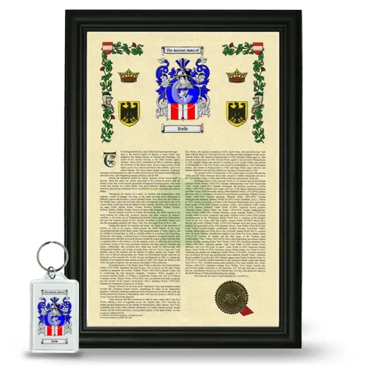 Stele Framed Armorial History and Keychain - Black