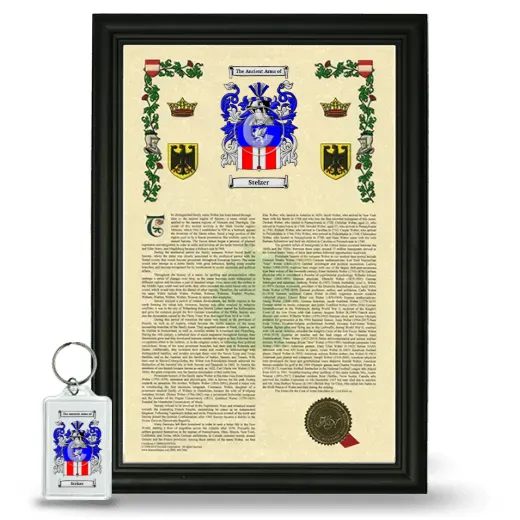 Stelzer Framed Armorial History and Keychain - Black