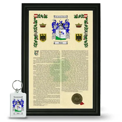 Stenz Framed Armorial History and Keychain - Black
