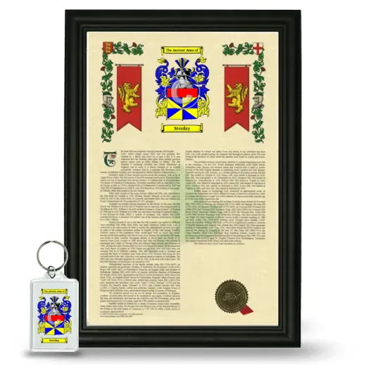 Sterday Framed Armorial History and Keychain - Black