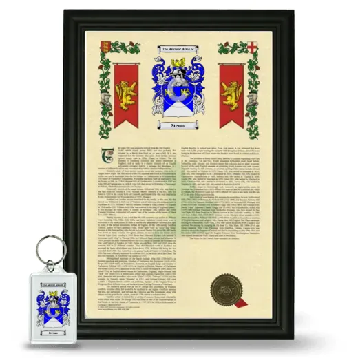 Stevan Framed Armorial History and Keychain - Black