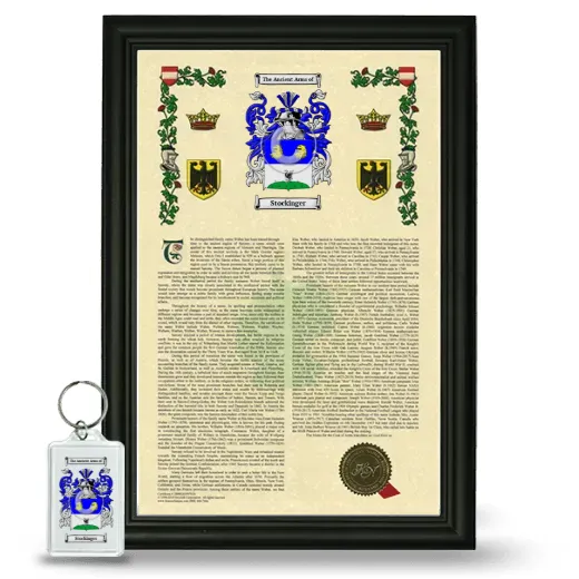 Stockinger Framed Armorial History and Keychain - Black