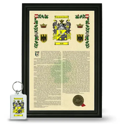 Stole Framed Armorial History and Keychain - Black