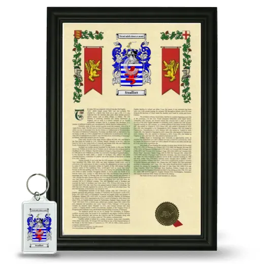 Straffort Framed Armorial History and Keychain - Black