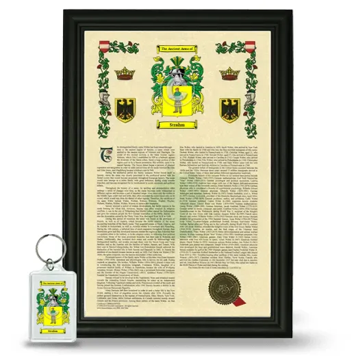 Strahm Framed Armorial History and Keychain - Black
