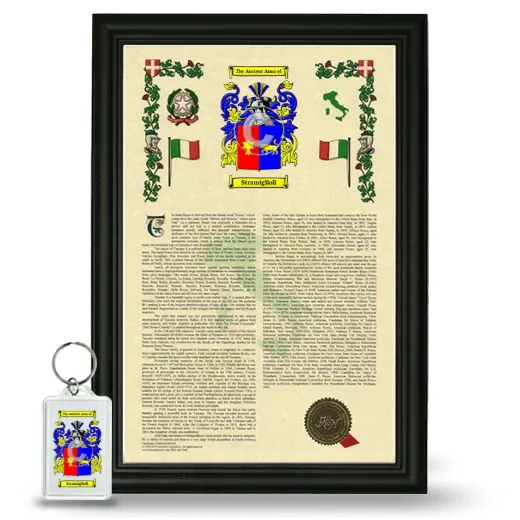 Stramiglioli Framed Armorial History and Keychain - Black