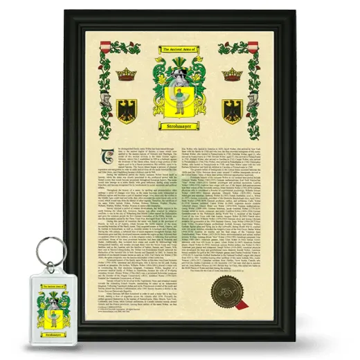 Strohmayer Framed Armorial History and Keychain - Black