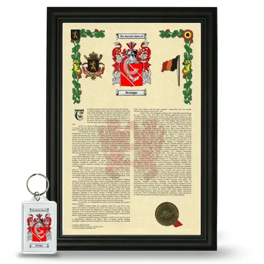 Stroupe Framed Armorial History and Keychain - Black