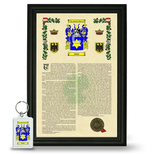 Sturn Framed Armorial History and Keychain - Black