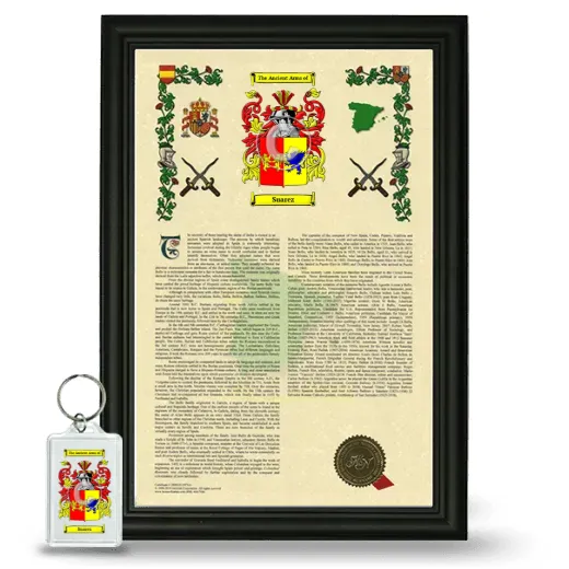 Suarez Framed Armorial History and Keychain - Black