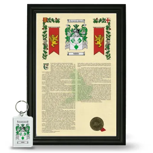 Subtle Framed Armorial History and Keychain - Black