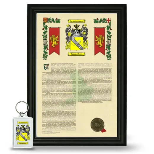 Summerhays Framed Armorial History and Keychain - Black