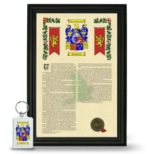 Summerset Framed Armorial History and Keychain - Black
