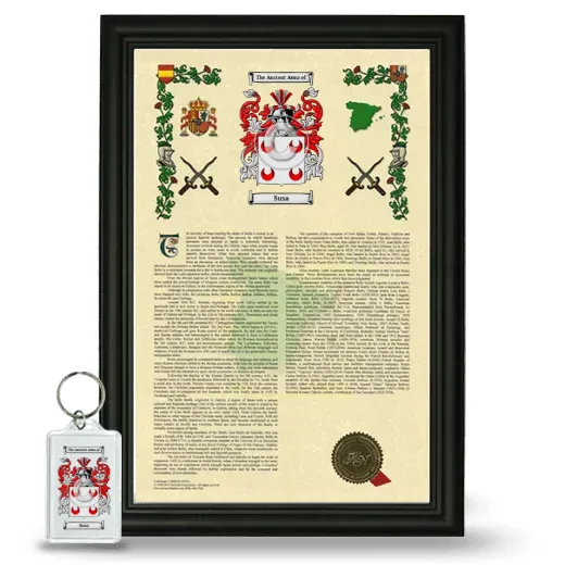 Susa Framed Armorial History and Keychain - Black