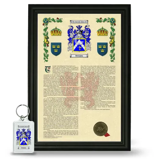 Svensen Framed Armorial History and Keychain - Black