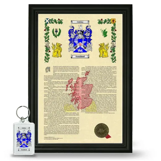 Swanland Framed Armorial History and Keychain - Black