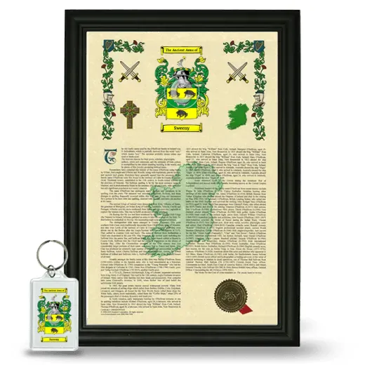 Sweeny Framed Armorial History and Keychain - Black
