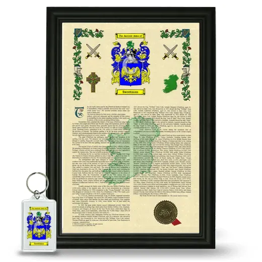 Sweetman Framed Armorial History and Keychain - Black