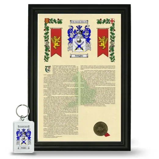 Swingley Framed Armorial History and Keychain - Black