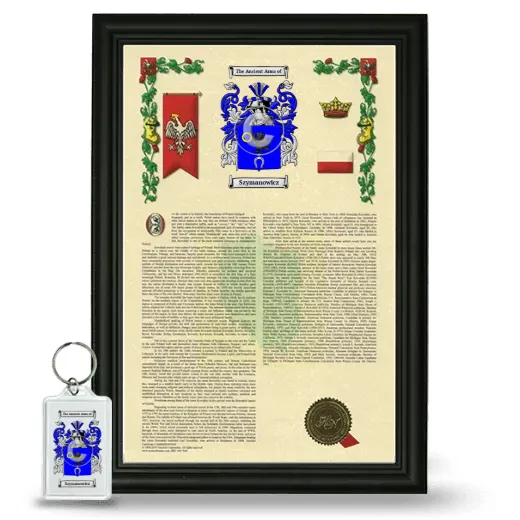 Szymanowicz Framed Armorial History and Keychain - Black