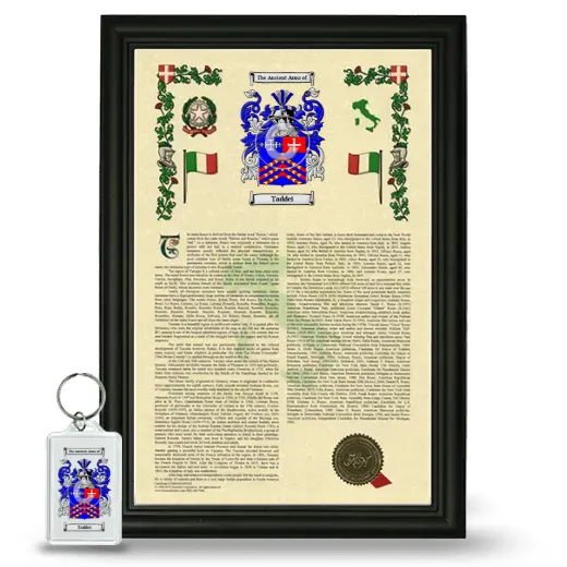 Taddei Framed Armorial History and Keychain - Black