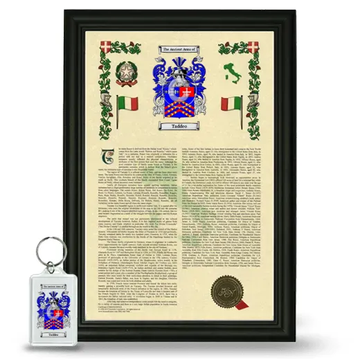 Taddeo Framed Armorial History and Keychain - Black