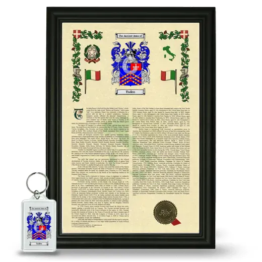 Tadeo Framed Armorial History and Keychain - Black
