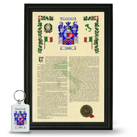 Tadolini Framed Armorial History and Keychain - Black