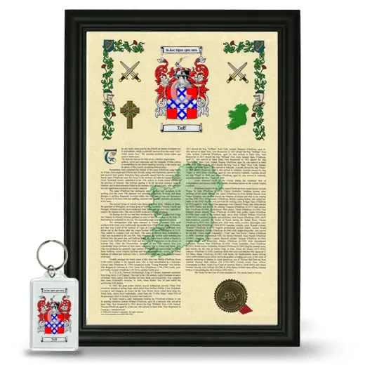 Taff Framed Armorial History and Keychain - Black