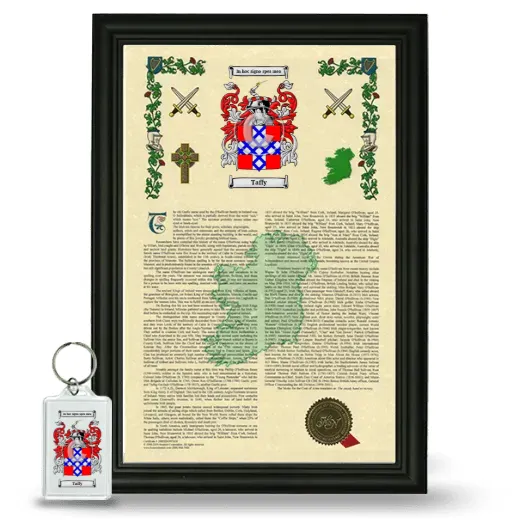 Taffy Framed Armorial History and Keychain - Black